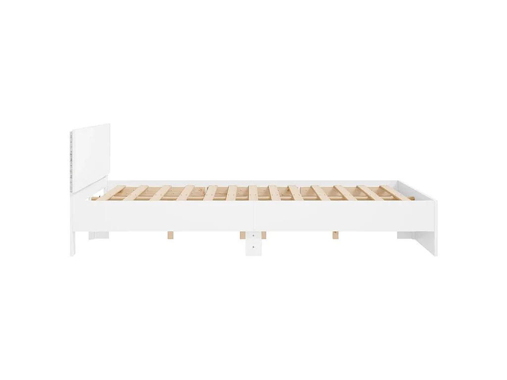 Bedframe met hoofdeinde en LED wit 180x200 cm