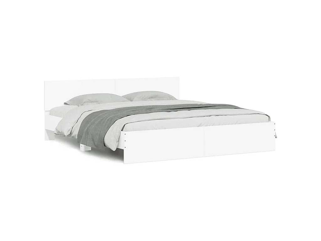Cadre de lit avec LED sans matelas blanc 180x200 cm