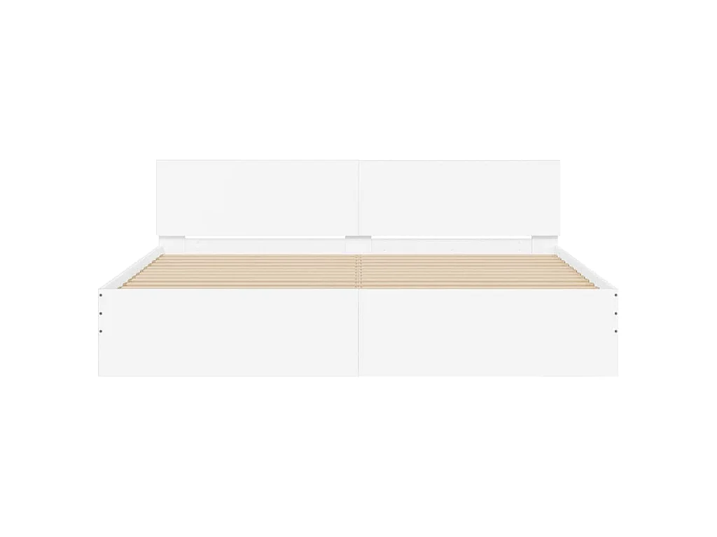 Cadre de lit avec LED sans matelas blanc 180x200 cm
