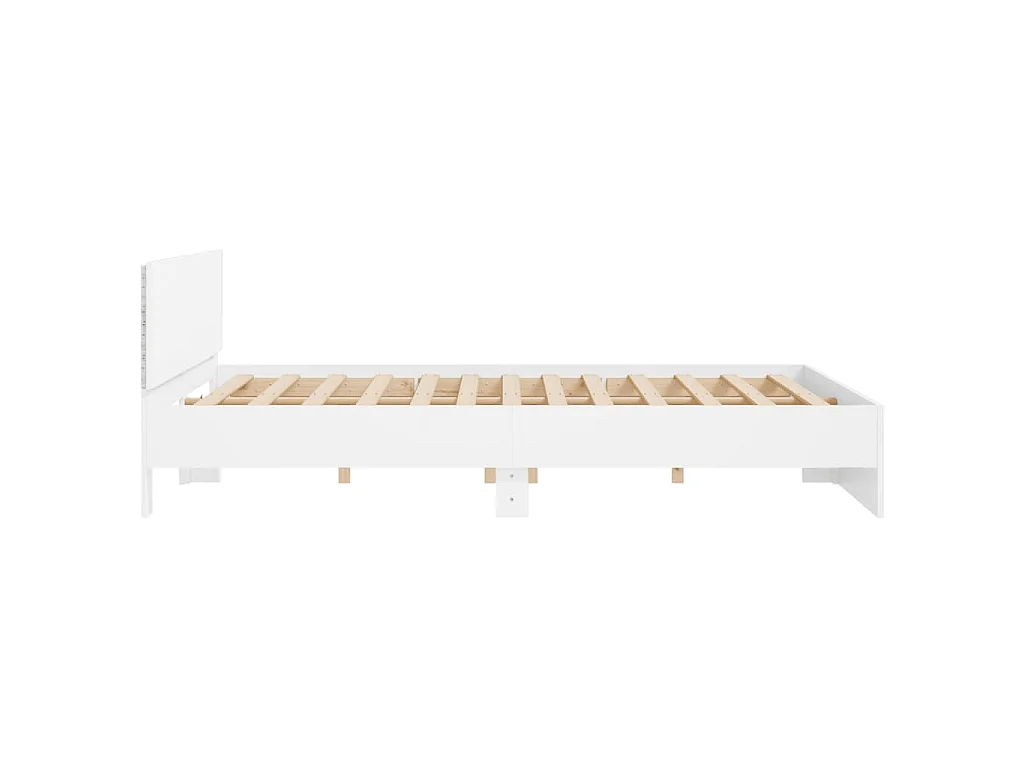 Cadre de lit avec LED sans matelas blanc 180x200 cm
