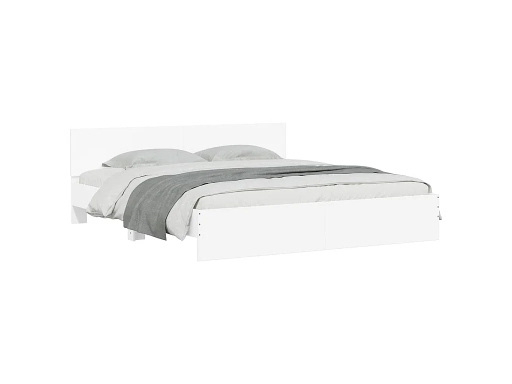 Cadre de lit avec LED sans matelas blanc 180x200 cm