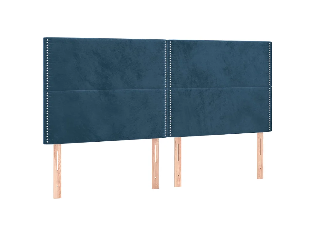 Estrutura de cama sem colchão 160x200 cm veludo azul-escuro