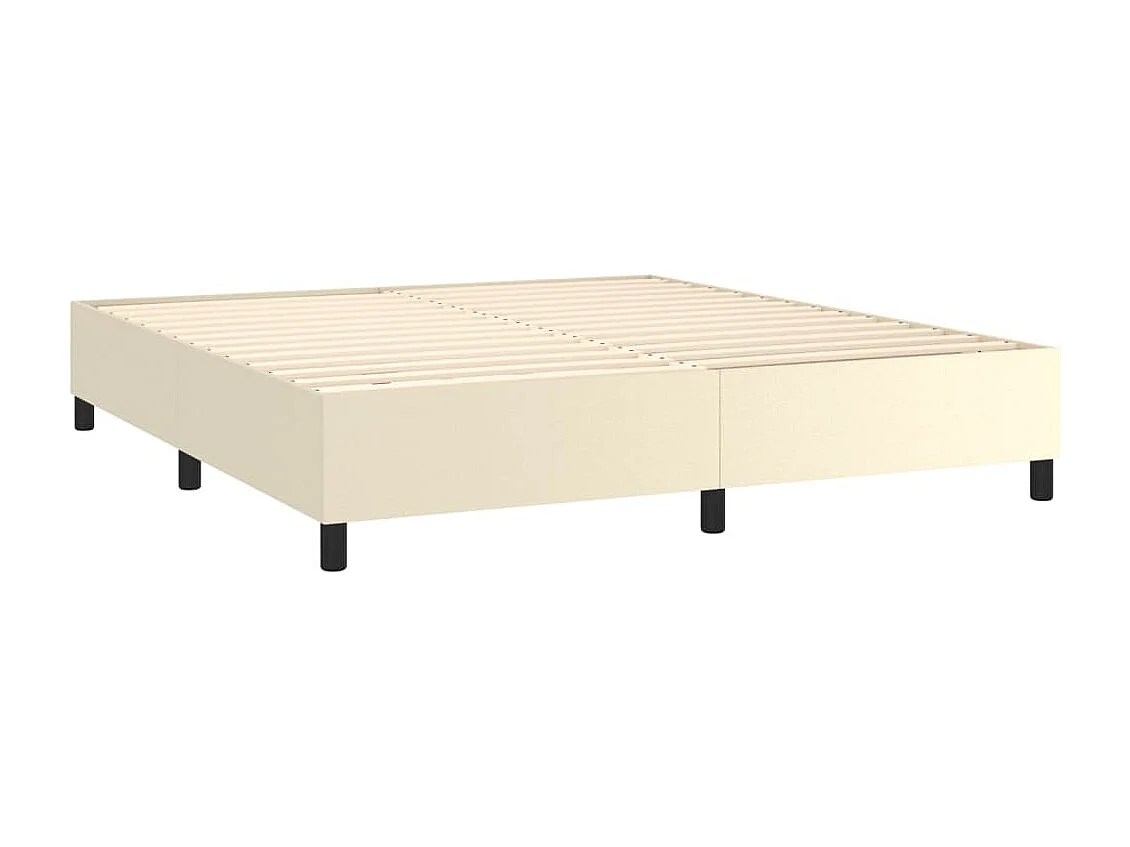 Giroletto a Molle con Materasso e LED Crema 160x200 cm