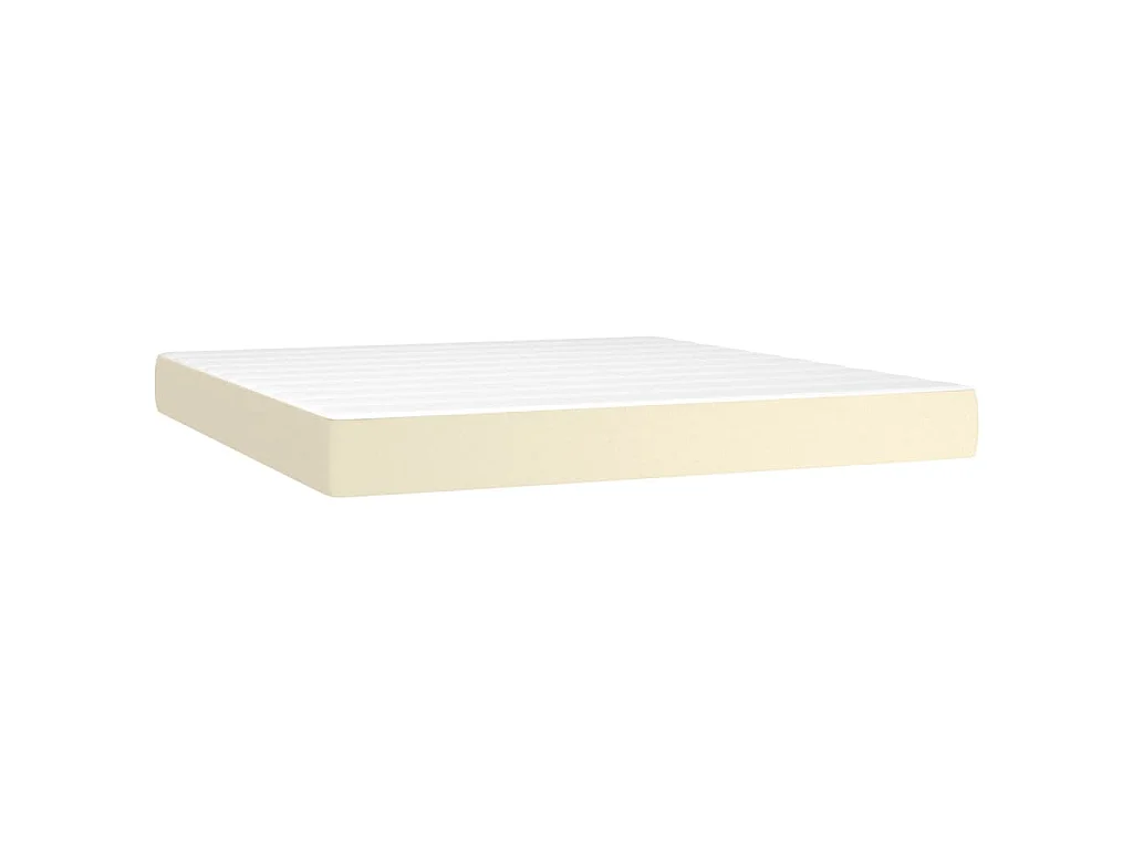 Boxspringbett mit Matratze & LED Creme 160x200 cm Kunstleder