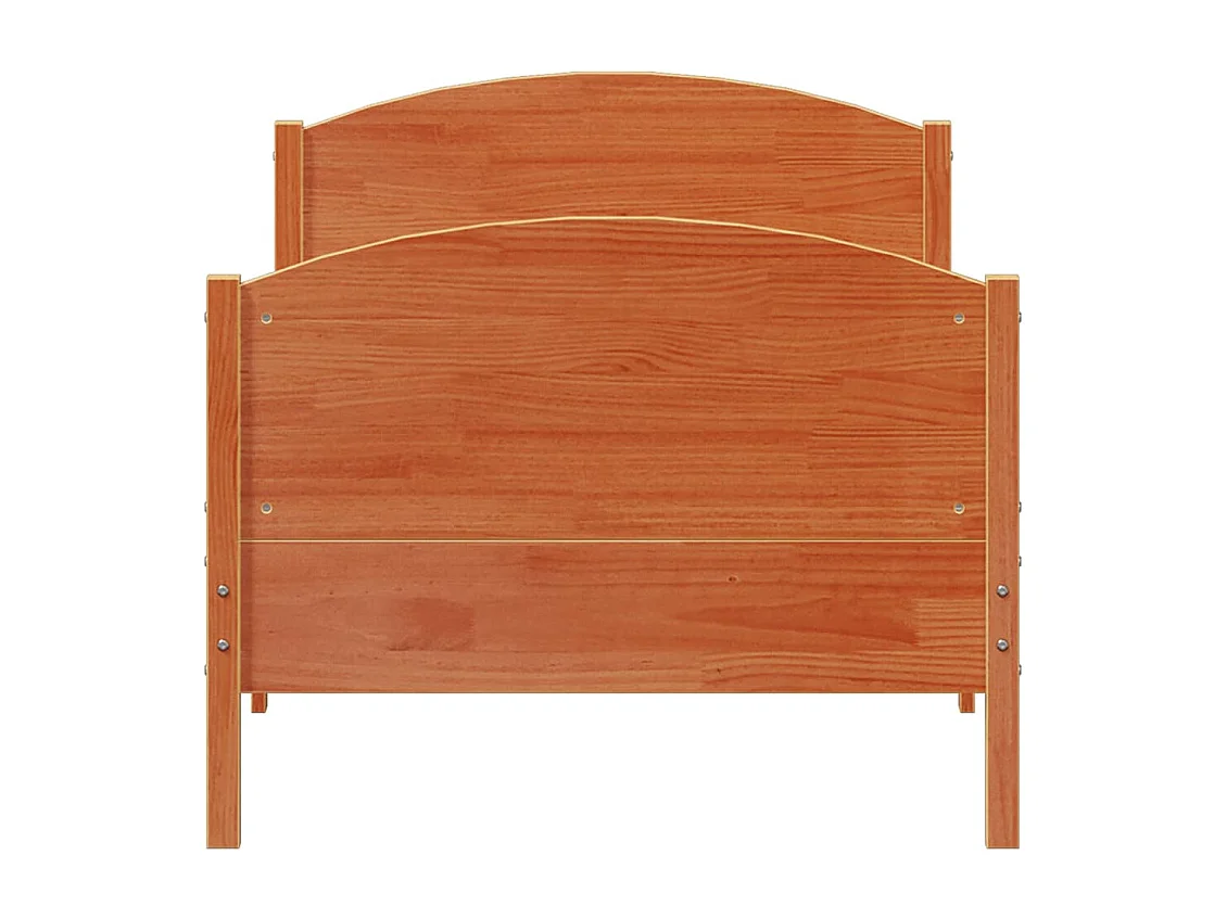 Massivholzbett ohne Matratze Wachsbraun 90x190 cm Kiefernholz