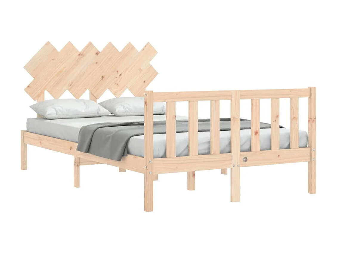 Bedframe met hoofdbord massief hout
