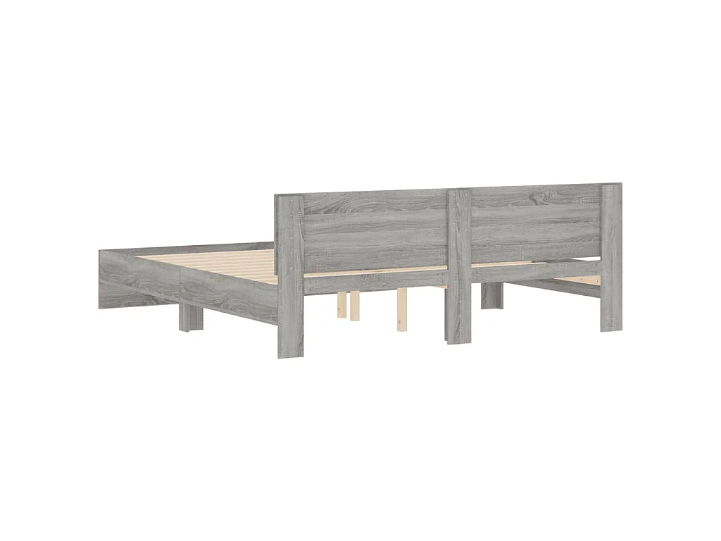 Bedframe met hoofdeinde grijs sonoma eikenkleurig 200x200 cm