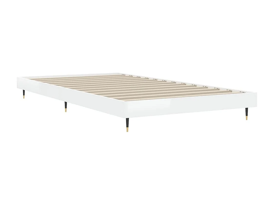 Cadre de lit sans matelas blanc brillant 90x190 cm