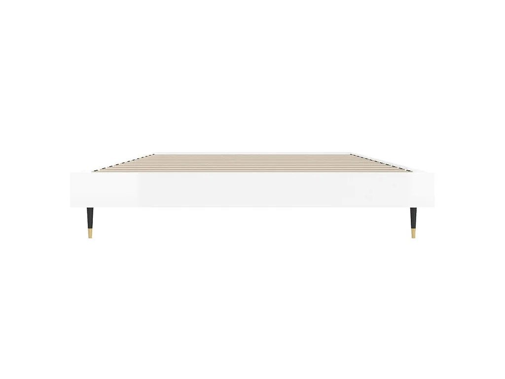 Cadre de lit sans matelas blanc brillant 90x190 cm