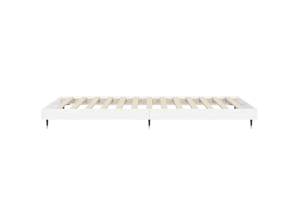 Cadre de lit sans matelas blanc brillant 90x190 cm