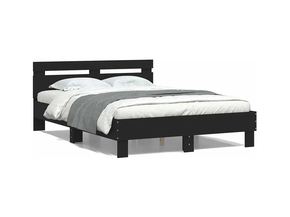 Cadre de lit sans matelas noir 120x200 cm