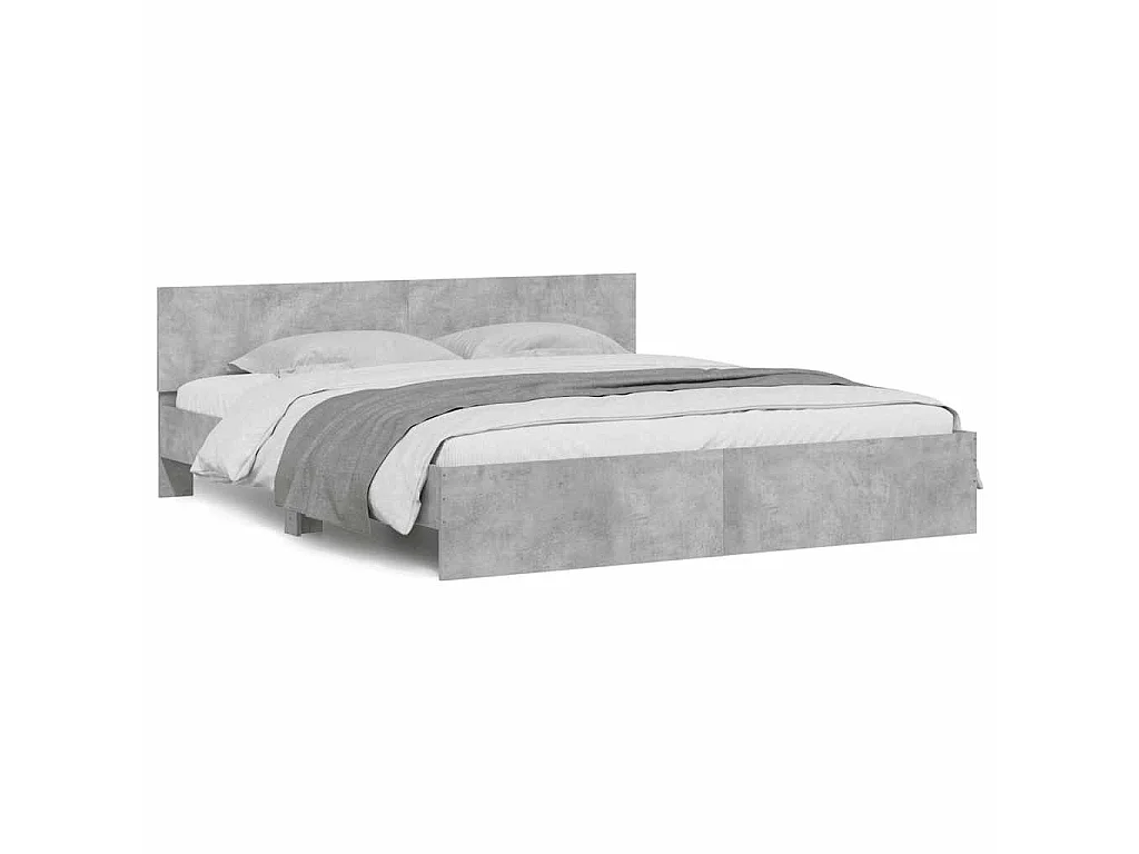 Cadre de lit sans matelas gris béton 180x200 cm