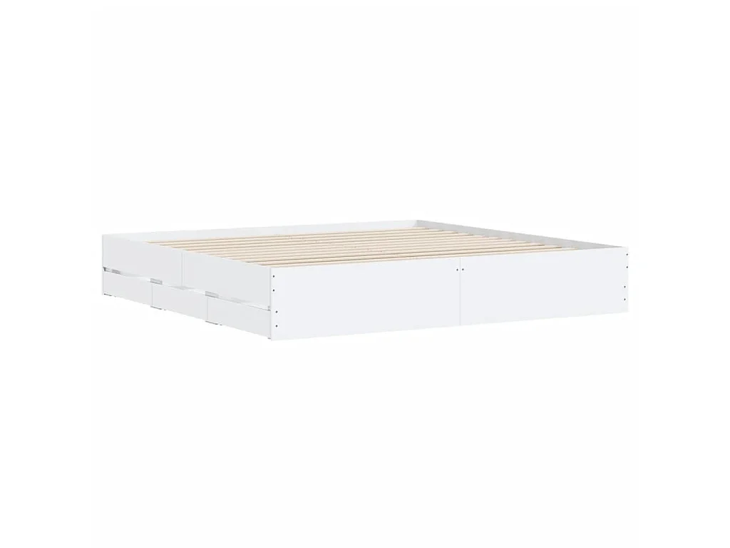 Bedframe met lades bewerkt hout wit 180x200 cm