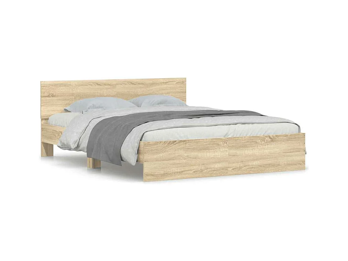 Bedframe met hoofdeinde sonoma eikenkleurig 140x200 cm