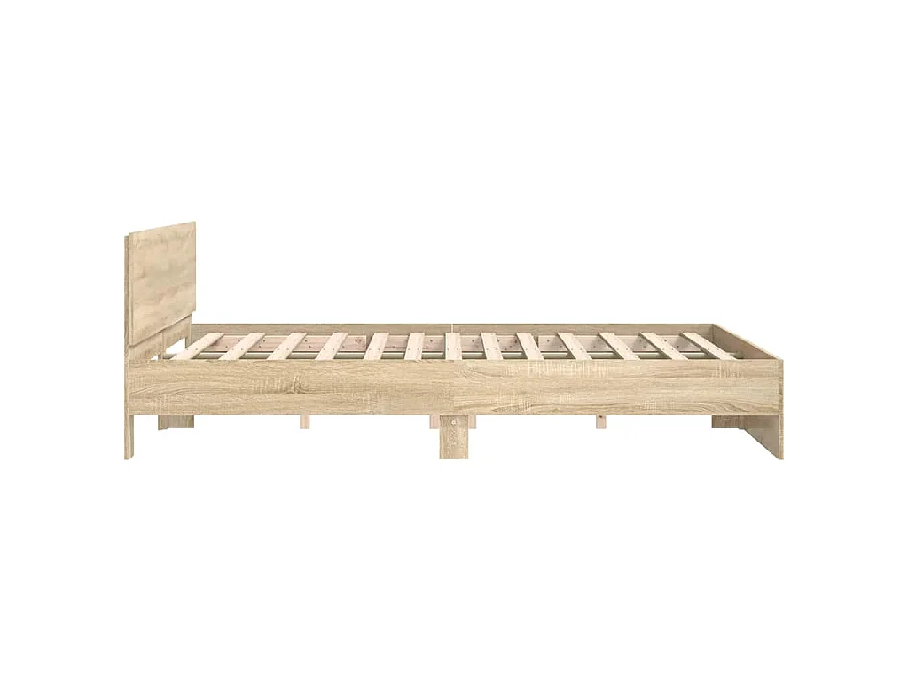 Bedframe met hoofdeinde sonoma eikenkleurig 140x200 cm