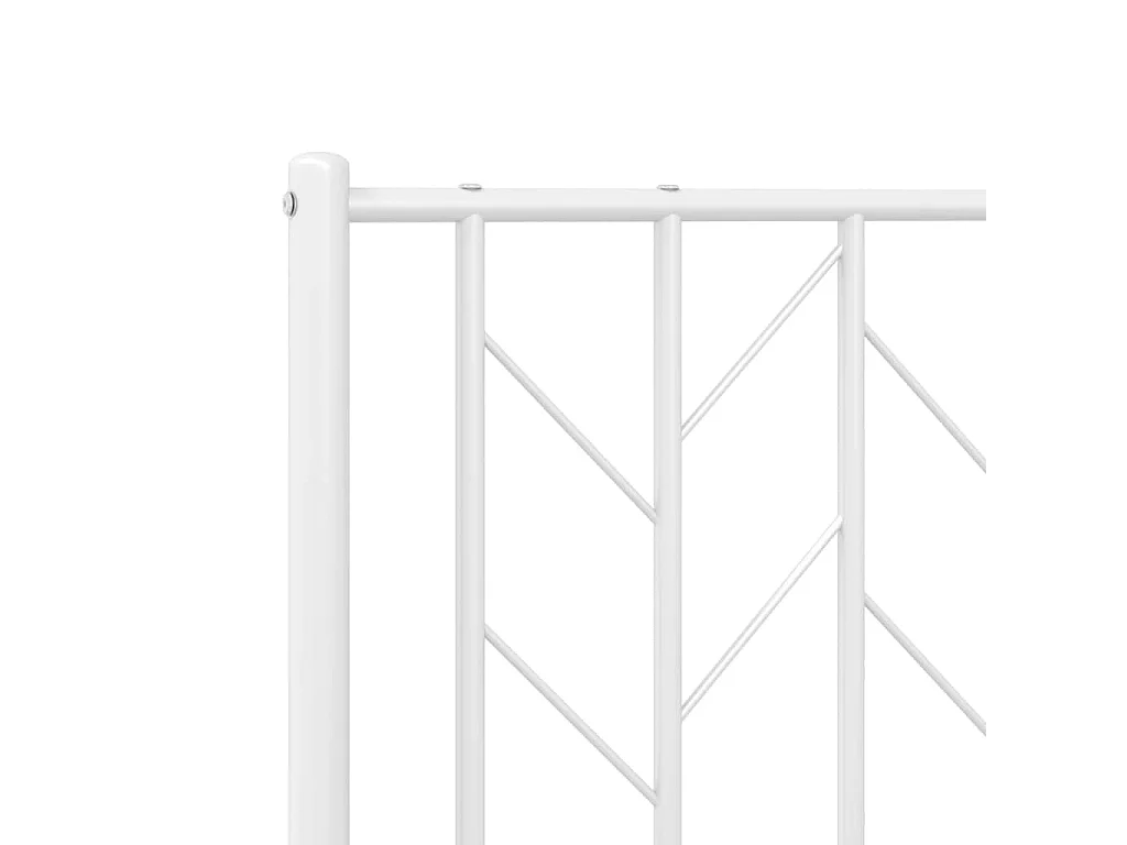 Cadre de lit métal sans matelas avec tête de lit blanc 75x190cm