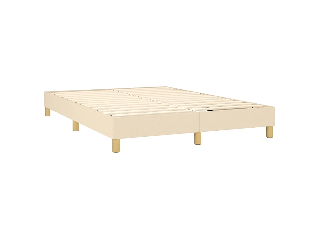 Letto a Molle con Materasso e LED Crema 140x190 cm in Tessuto
