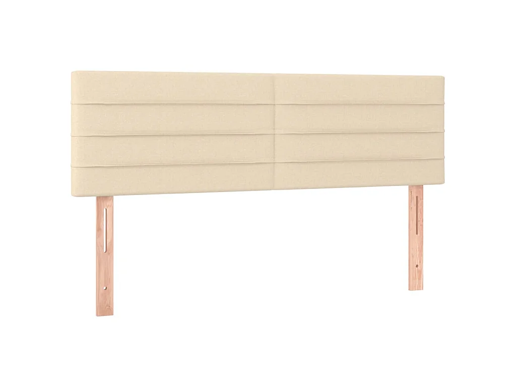 Letto a Molle con Materasso e LED Crema 140x190 cm in Tessuto