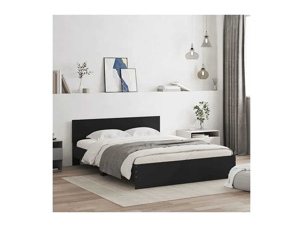 Cadre de lit sans matelas noir 140x200 cm