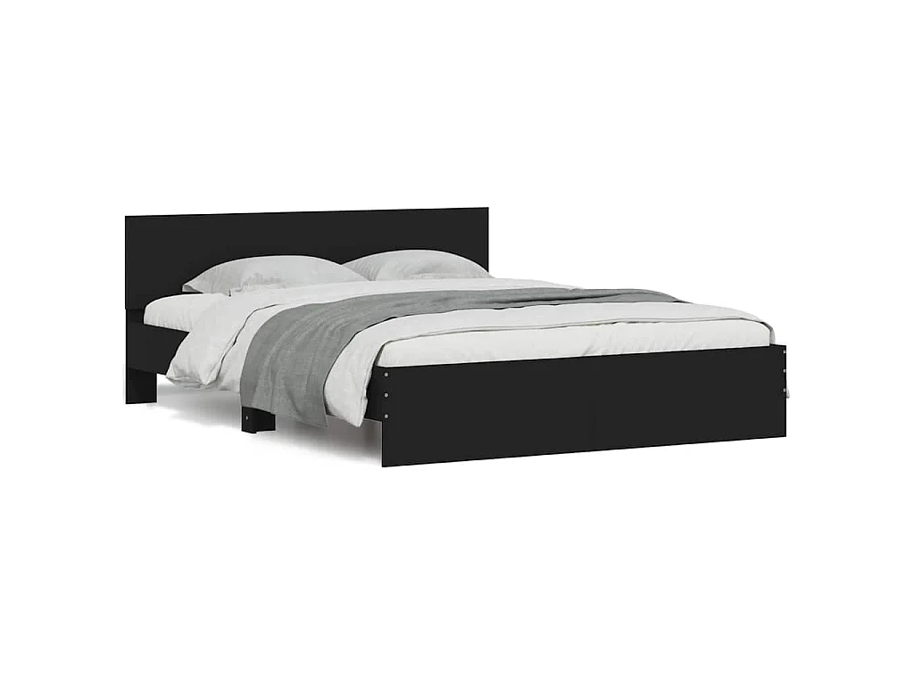 Cadre de lit sans matelas noir 140x200 cm
