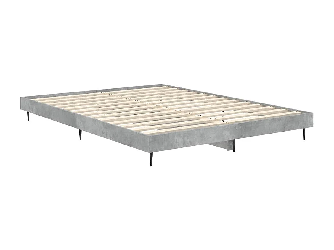 Cadre de lit sans matelas gris béton 140x190 cm