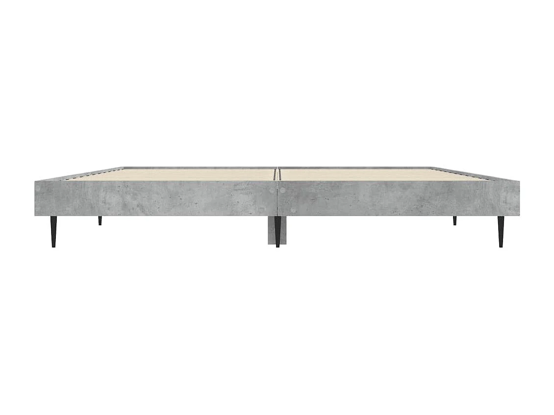 Cadre de lit sans matelas gris béton 140x190 cm