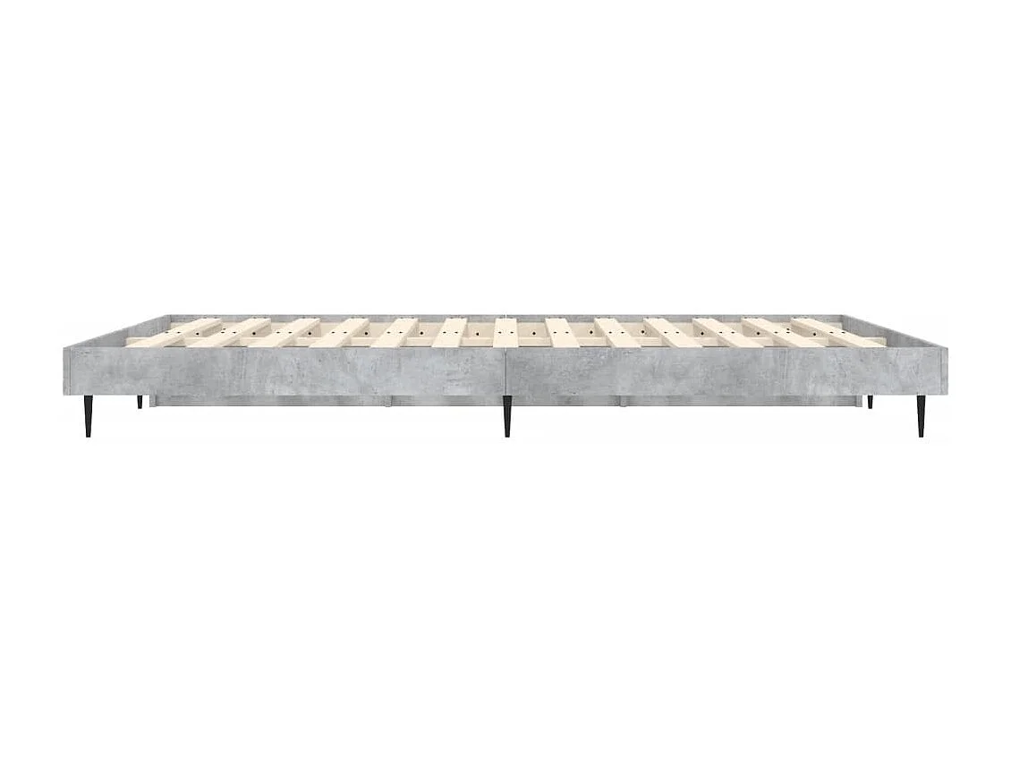 Cadre de lit sans matelas gris béton 140x190 cm