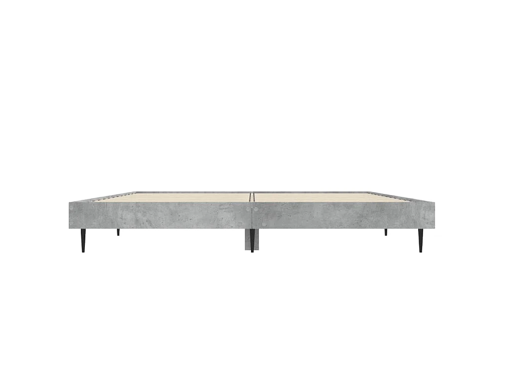 Cadre de lit sans matelas gris béton 140x190 cm