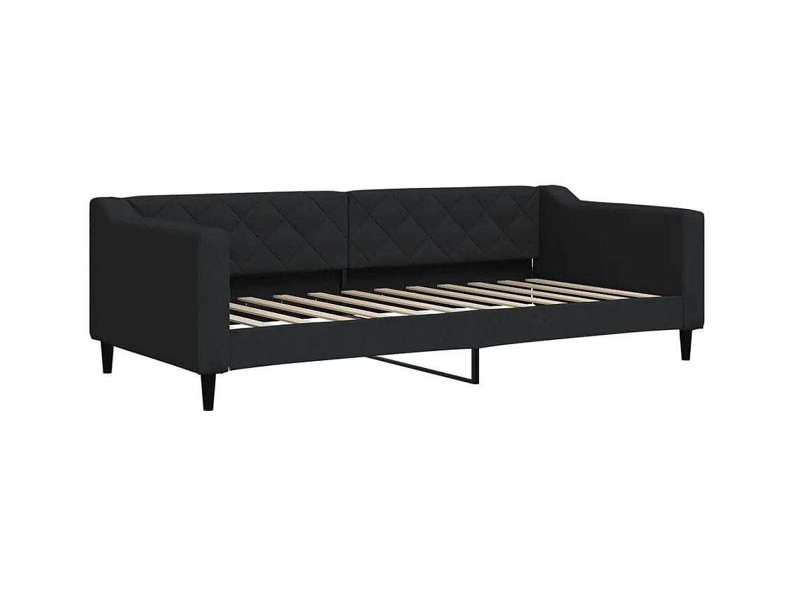 Lit de jour avec gigogne et tiroirs sans matelas noir 90x200 cm