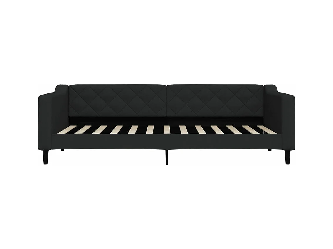 Lit de jour avec gigogne et tiroirs sans matelas noir 90x200 cm