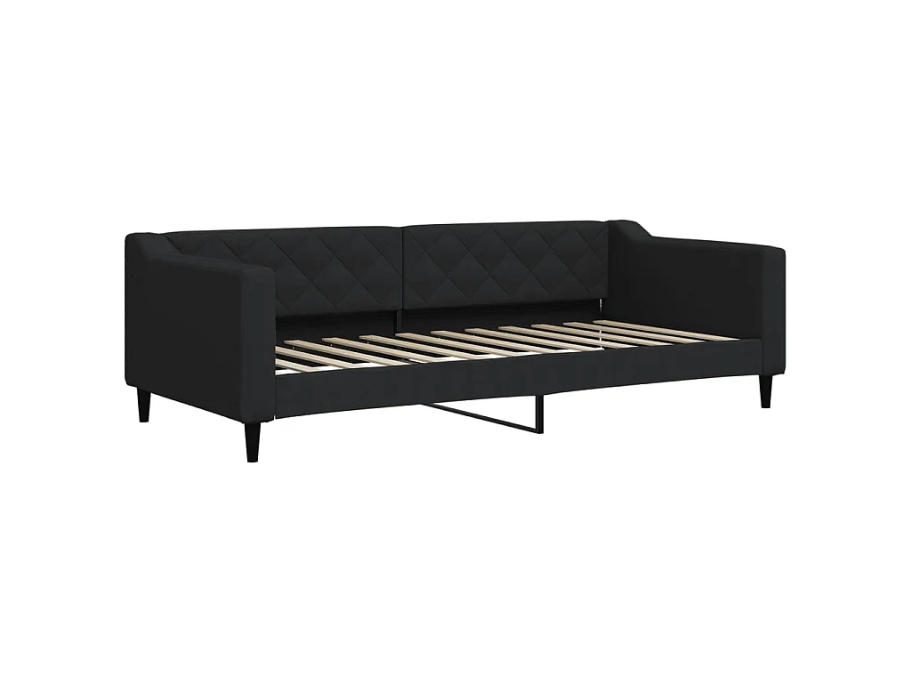 Sofá cama nido con cajones tela negro 90x200 cm