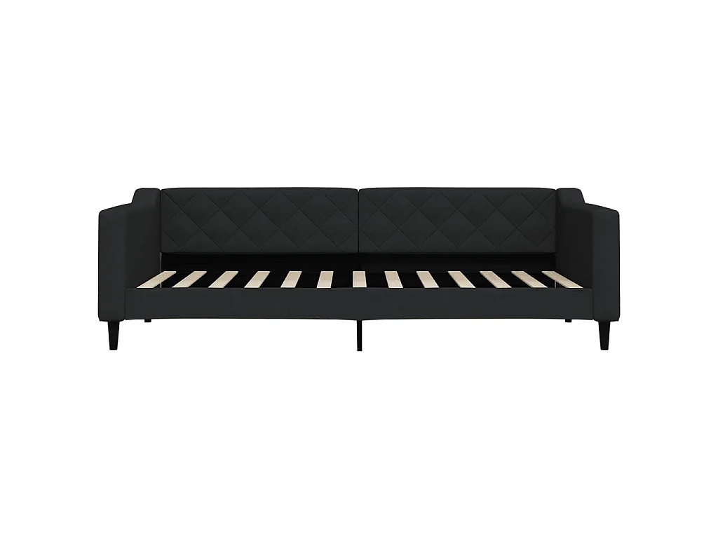 Sofá cama nido con cajones tela negro 90x200 cm