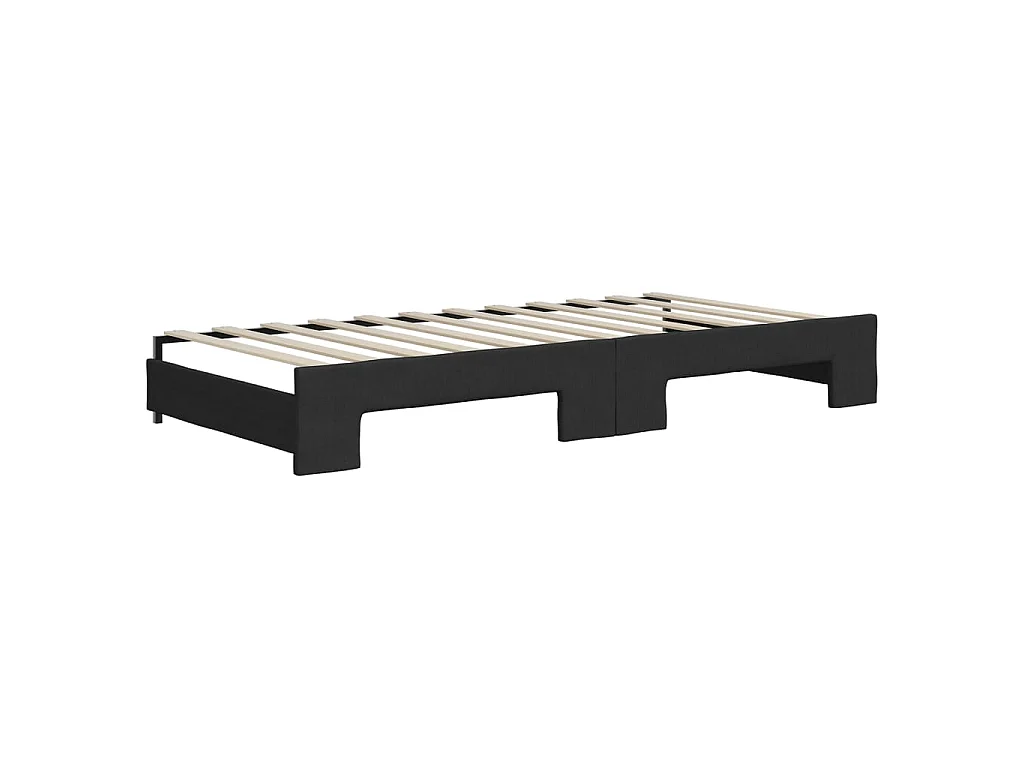 Sofá cama nido con cajones tela negro 90x200 cm