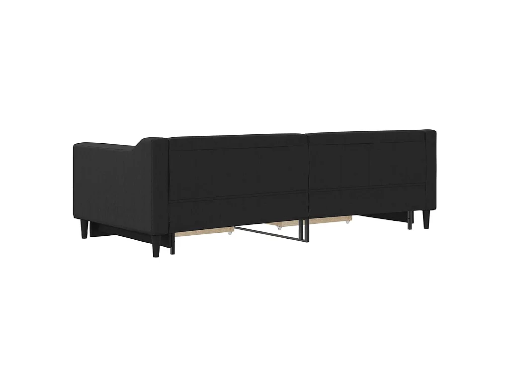 Sofá cama nido con cajones tela negro 90x200 cm