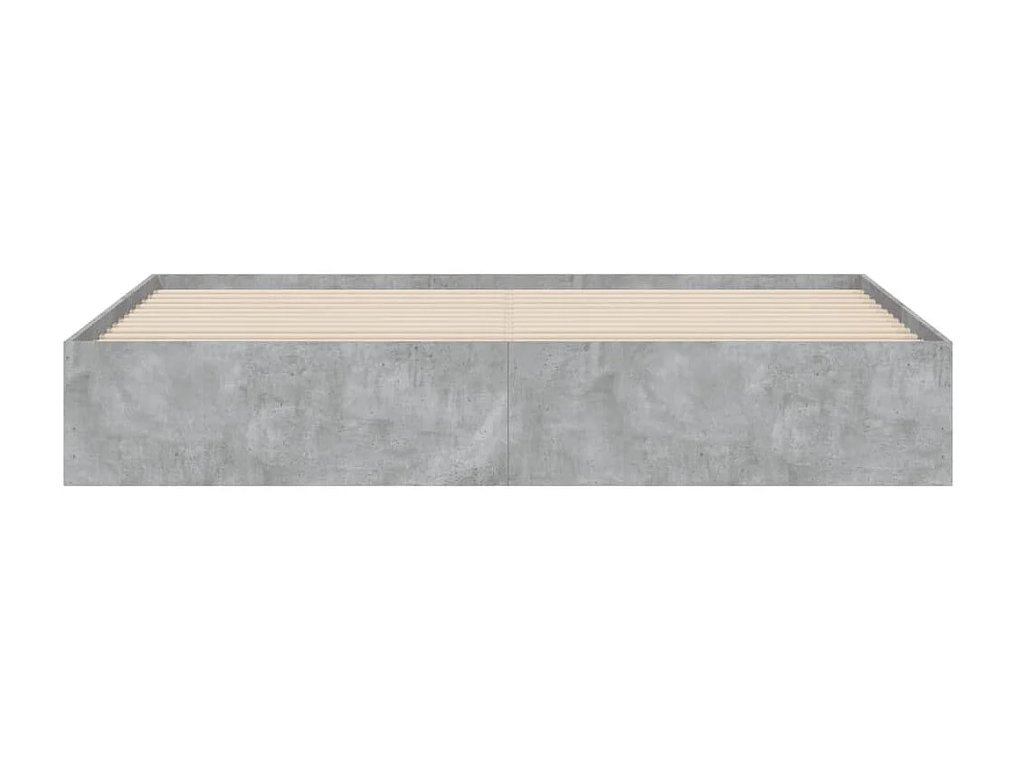 Cama con cajones madera ingeniería gris hormigón 200x200 cm