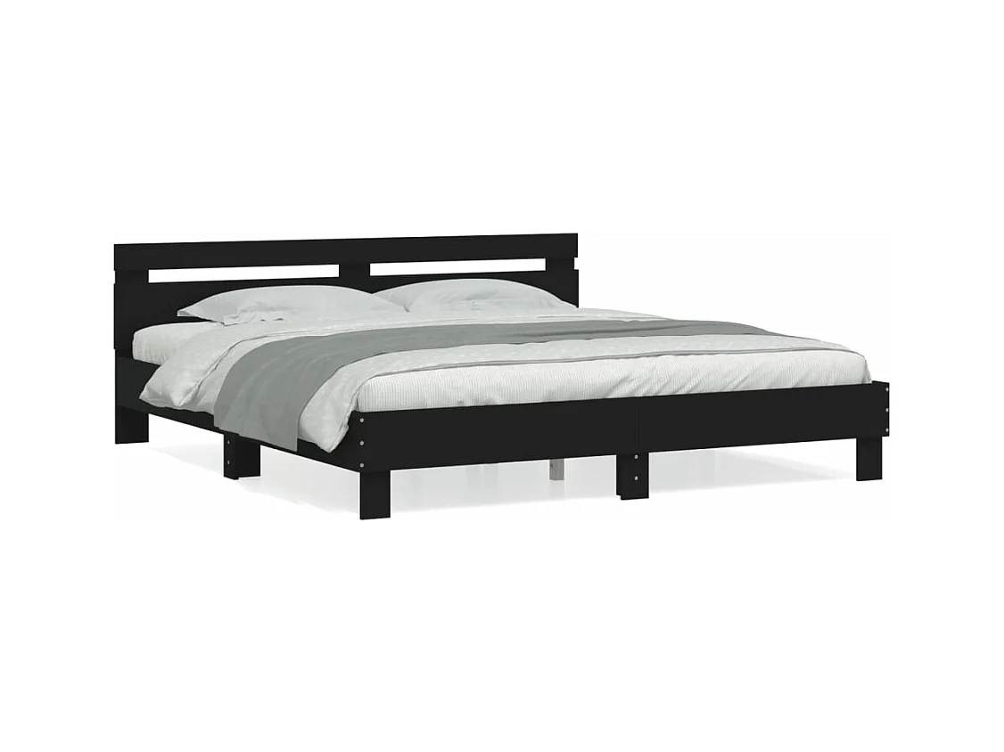 Cadre de lit sans matelas noir 200x200 cm