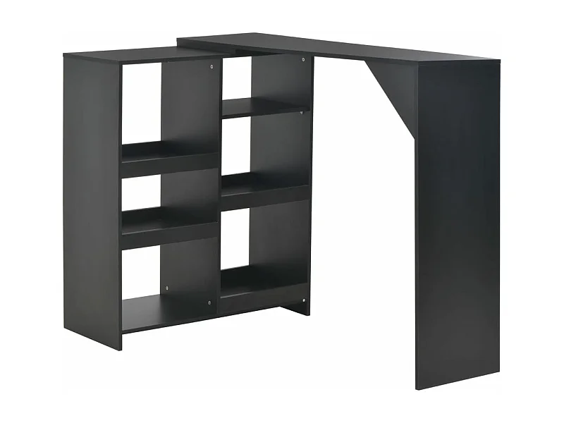Bartisch mit Beweglichem Regal Schwarz 138x39x110 cm