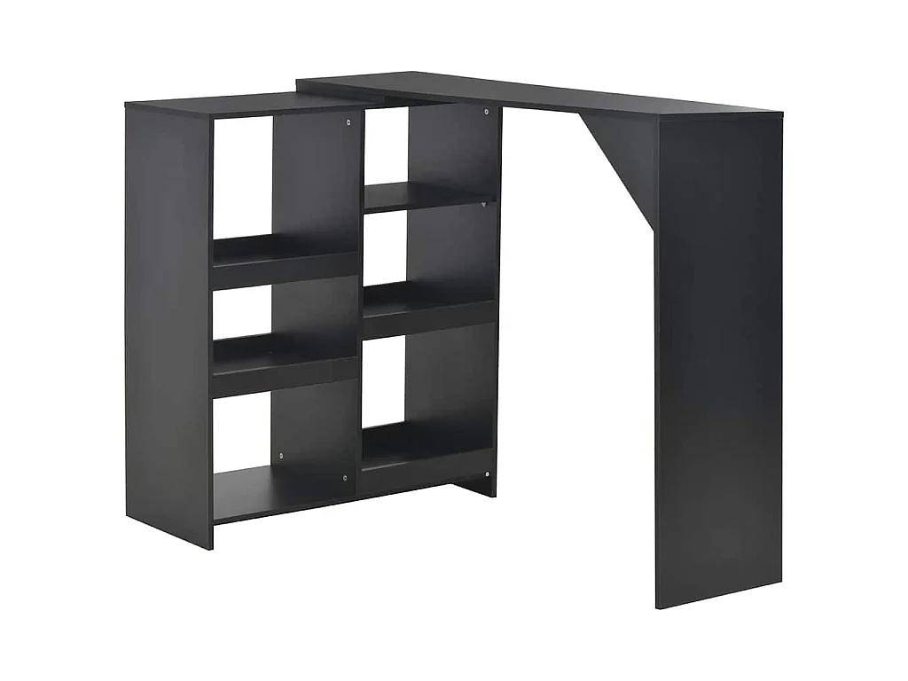 Bartisch mit Beweglichem Regal Schwarz 138x39x110 cm