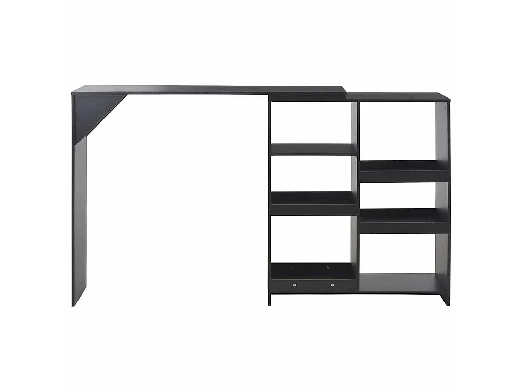Bartisch mit Beweglichem Regal Schwarz 138x39x110 cm