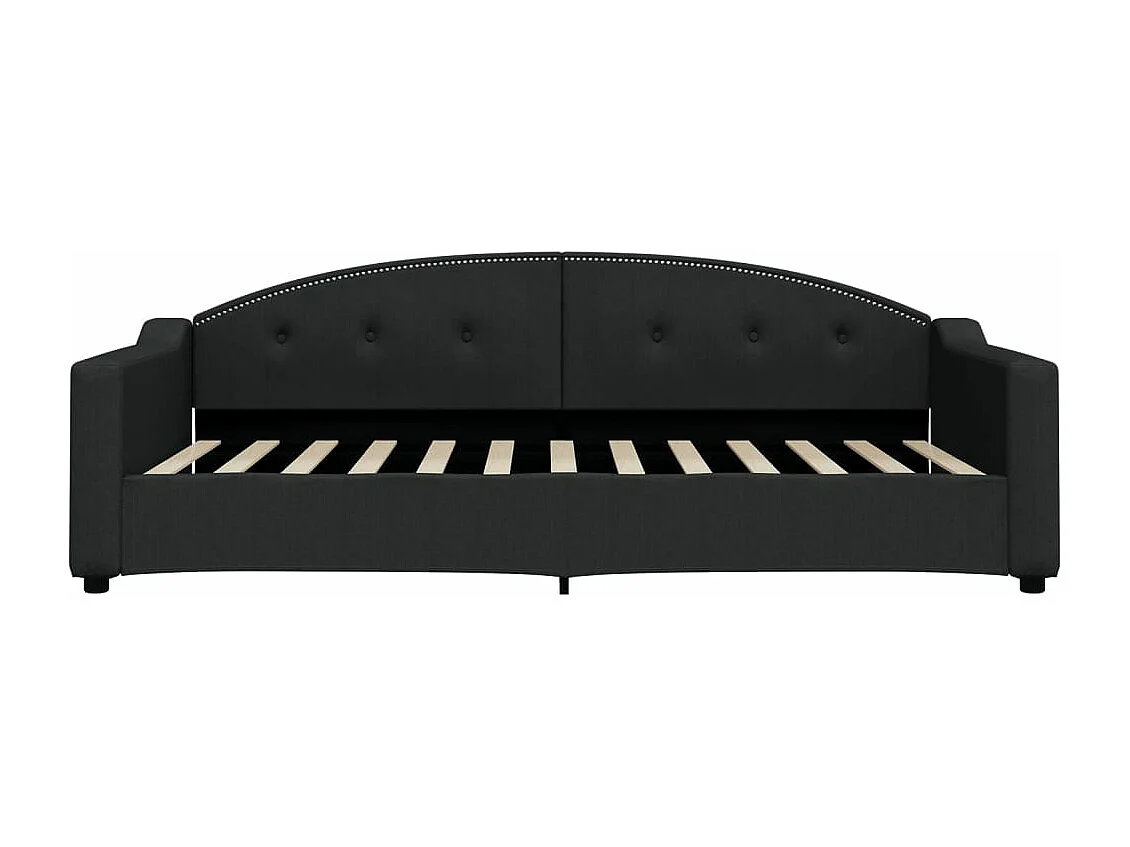 Divano Letto Estraibile con Cassetti Nero 100x200 cm in Tessuto