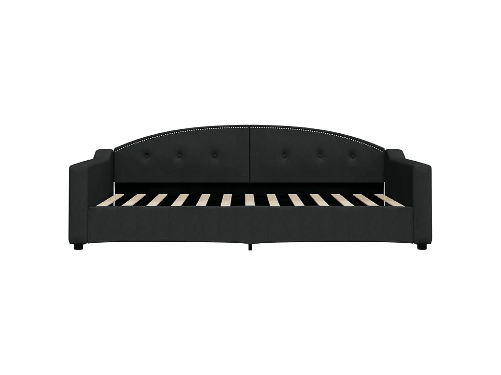 Sofá-cama com gavetão e gavetas 100x200 cm tecido preto