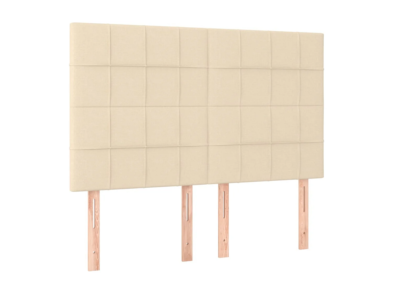 Sommier à lattes de lit et matelas et LED Crème 140x190cm Tissu