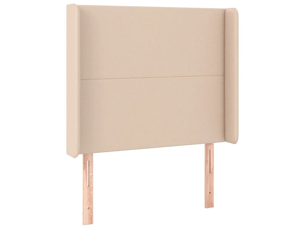 Cama box spring c/ colchão/LED 80x200cm couro artif. cappuccino