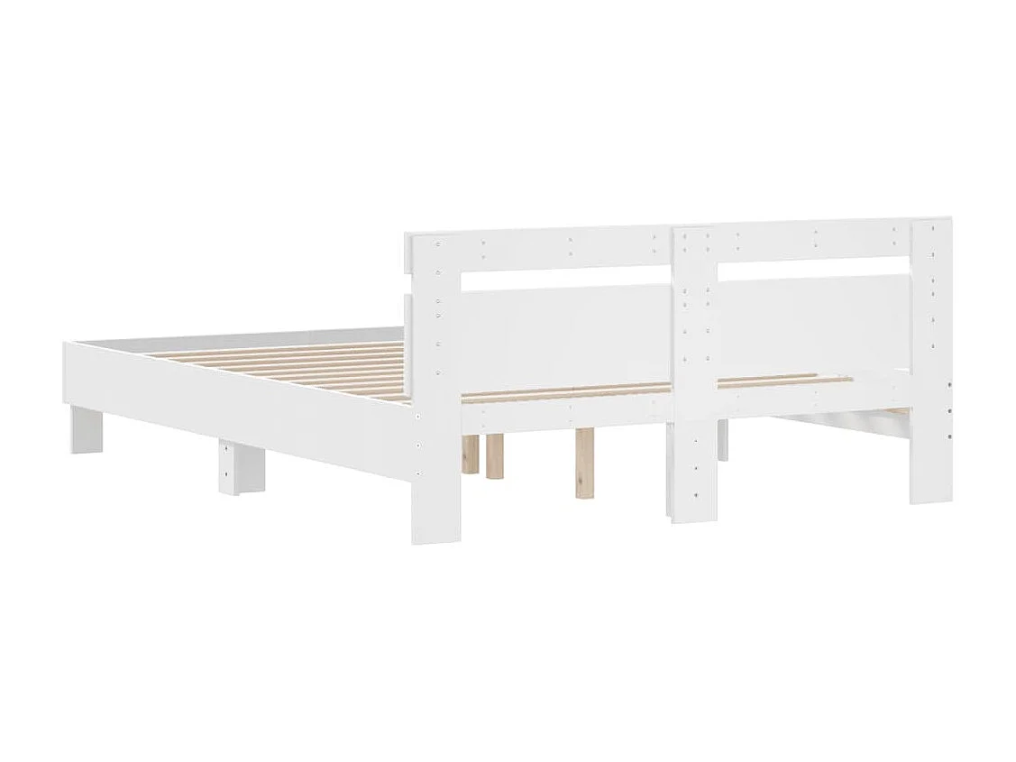 Giroletto con Testiera Bianco 140x190 cm in Legno Multistrato