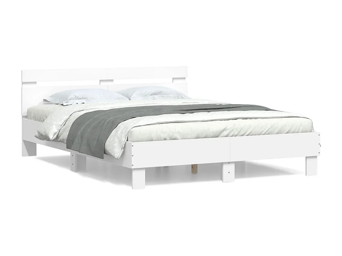 Cadre de lit sans matelas blanc 140x190 cm