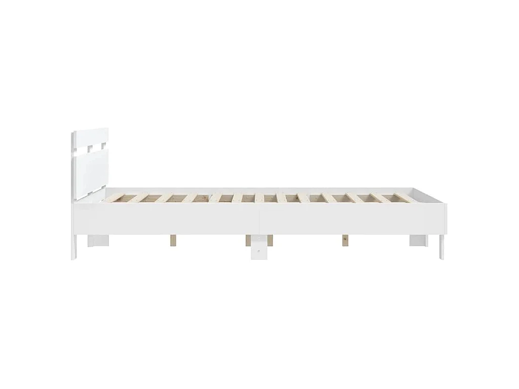 Giroletto con Testiera Bianco 140x190 cm in Legno Multistrato