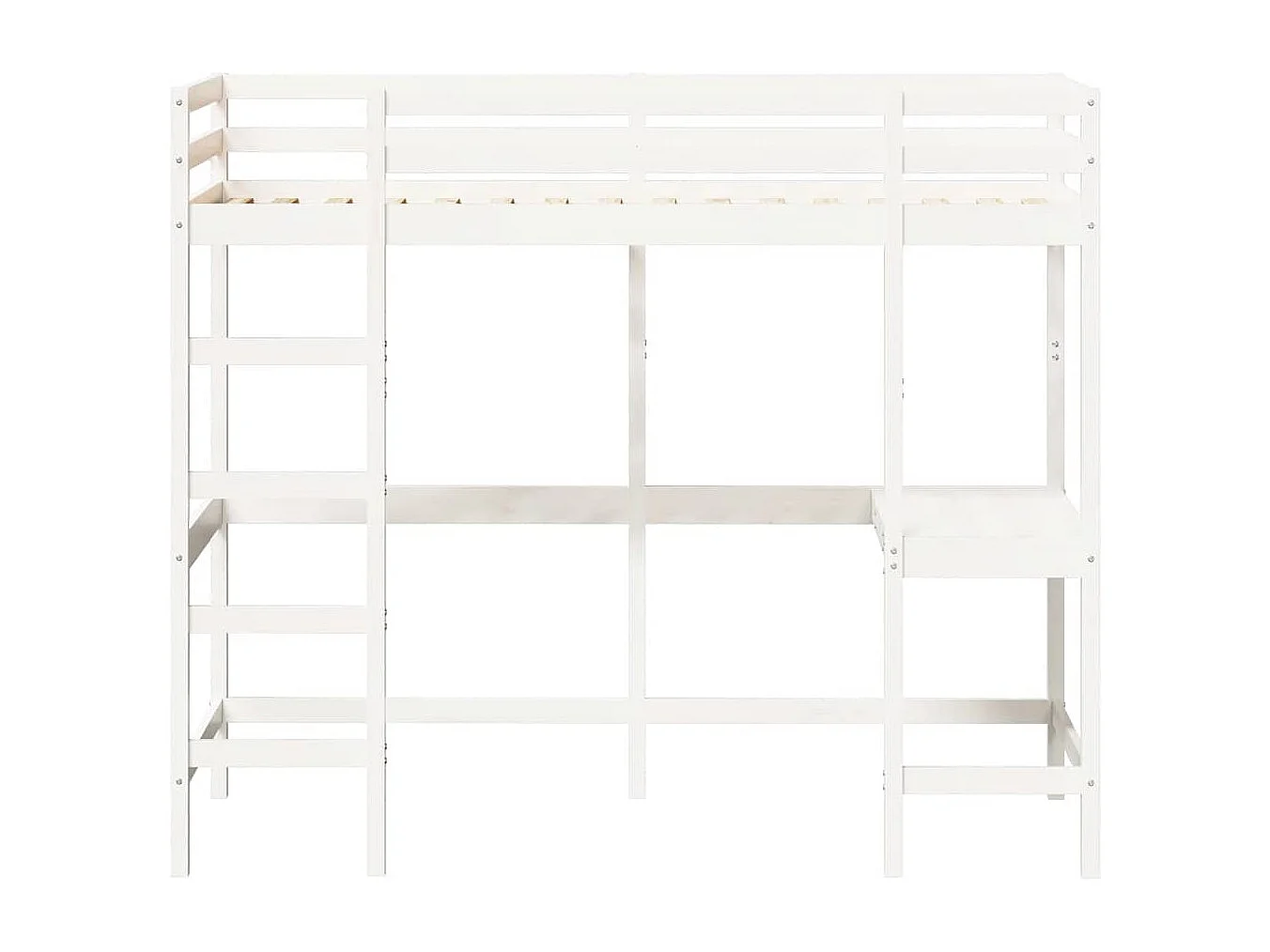 Lit superposé sans matelas blanc 90x190 cm bois de pin massif
