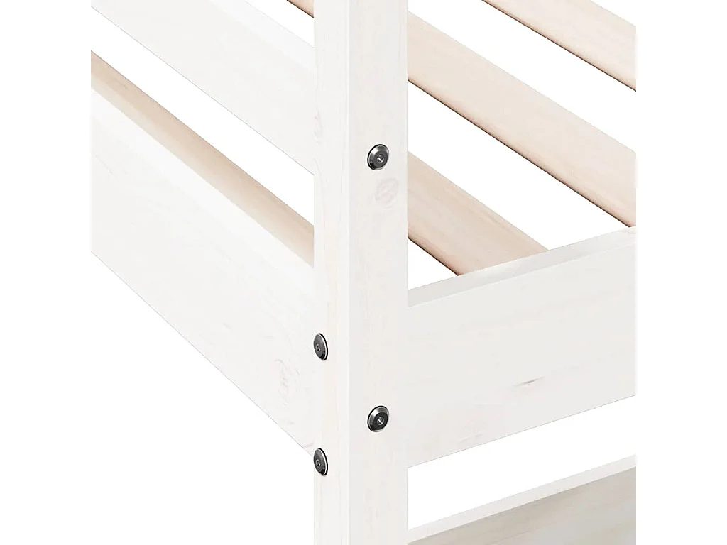 Lit superposé sans matelas blanc 90x190 cm bois de pin massif