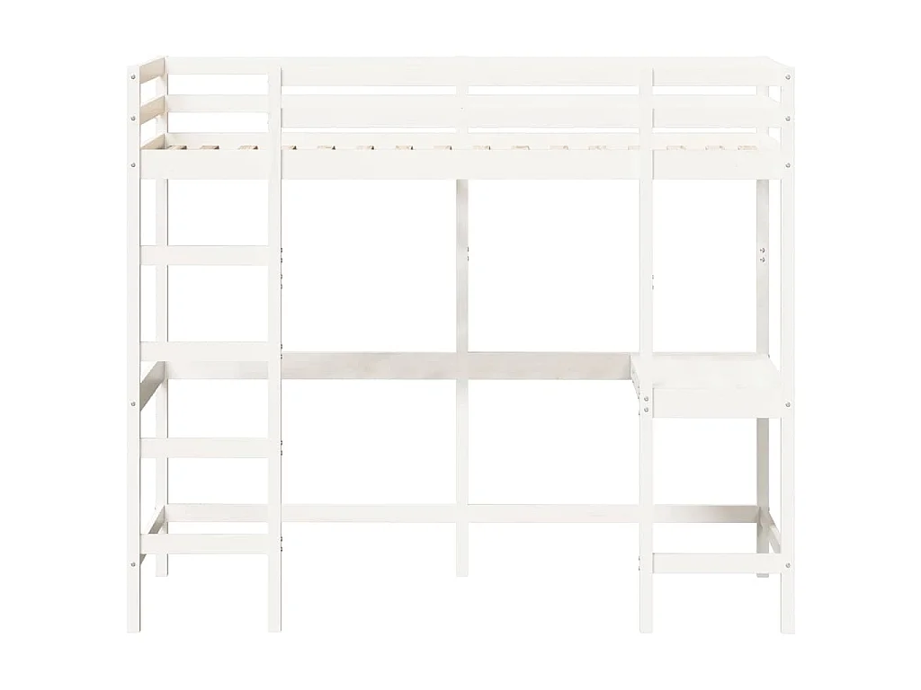 Lit superposé sans matelas blanc 90x190 cm bois de pin massif