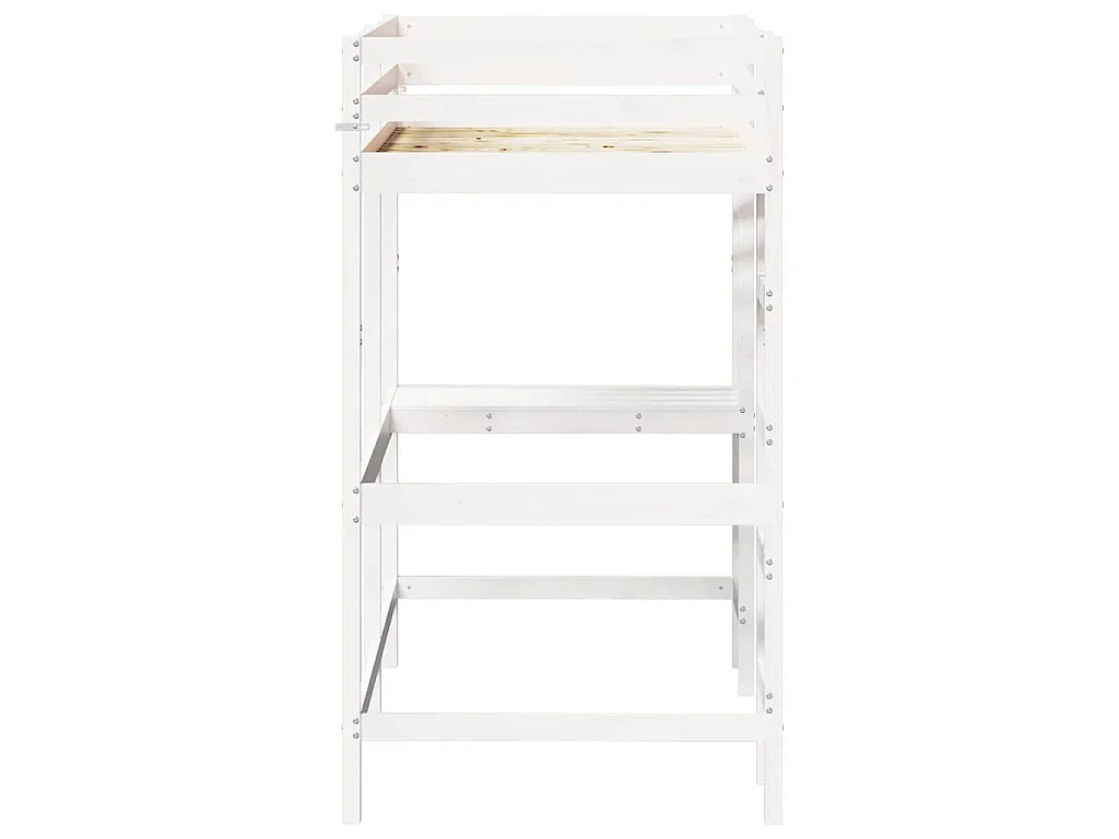 Lit superposé sans matelas blanc 90x190 cm bois de pin massif